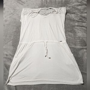 Calvin Klein Crochet-Shoulder Tunic Cover Up